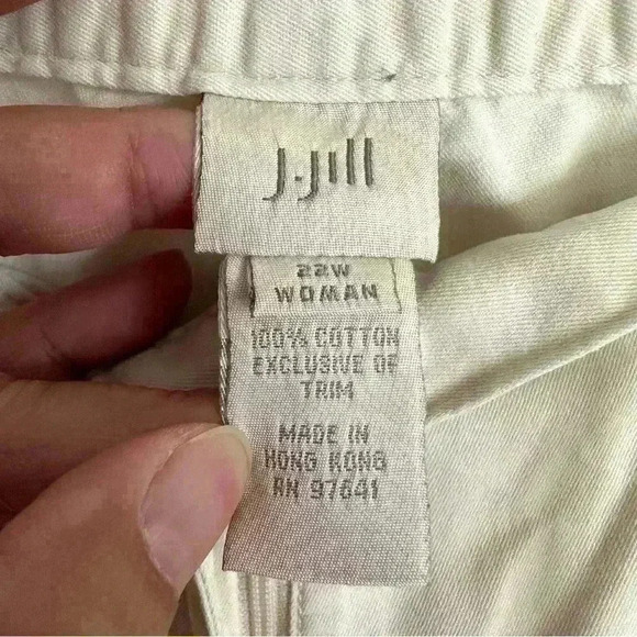 J.Jill Capri Cargo Pants Womens Size 22 Cotton High Rise Flat Front Drawstring - Picture 7 of 15